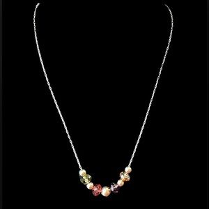 Gold Filled Gemstone Bead Necklace Semi Precious